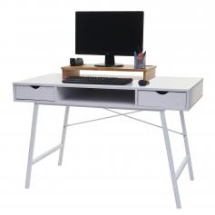 Schreibtisch HWC-E92, Bürotisch Computertisch, 3D-Struktur FSC-zertifiziert 120x60xcm ~ weiß