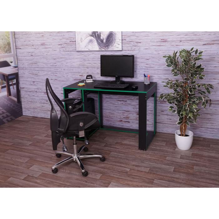 Schreibtisch HWC-J26, Computertisch Brotisch, 120x60x76cm ~ schwarz-grn