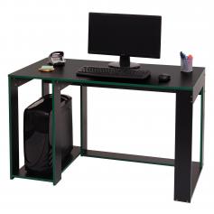 Schreibtisch HWC-J26, Computertisch Bürotisch, 120x60x76cm ~ schwarz-grün