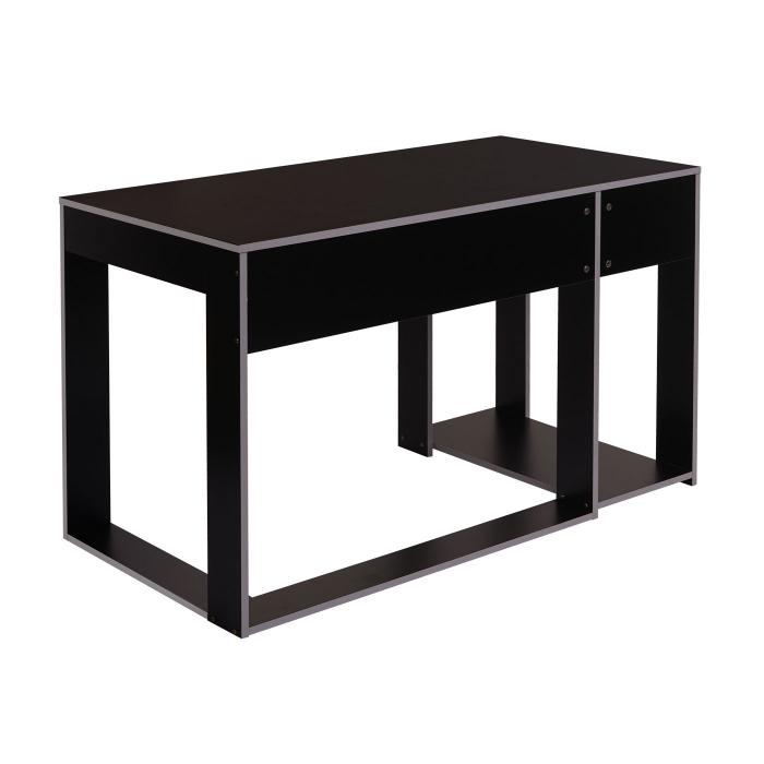 Schreibtisch HWC-J26, Computertisch Brotisch, 120x60x76cm ~ schwarz-grau