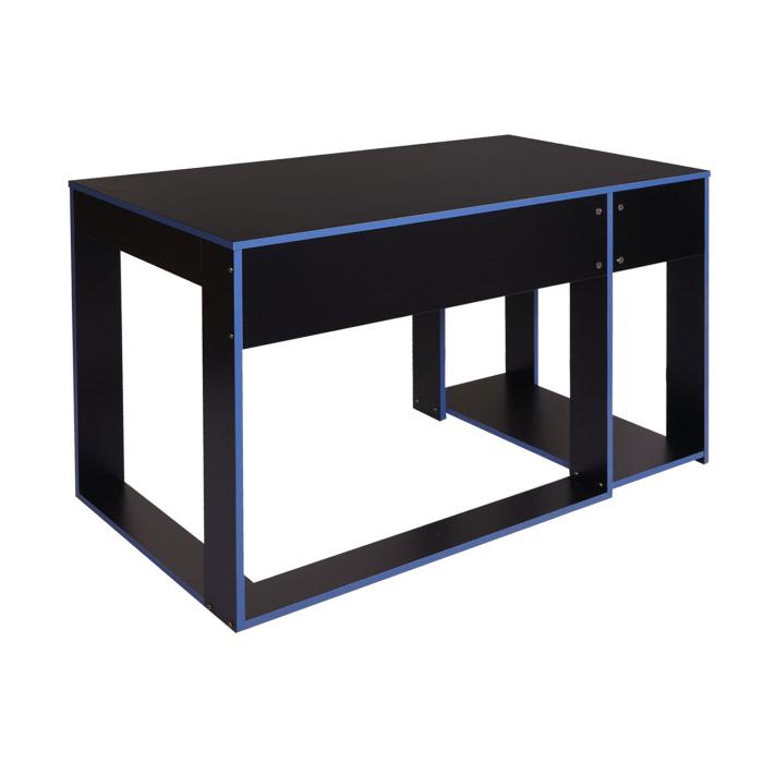 Schreibtisch HWC-J26, Computertisch Brotisch, 120x60x76cm ~ schwarz-blau