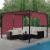 Pergola Baia, Garten Pavillon Terrassenberdachung, stabiles 6cm-Stahl-Gestell + Schiebedach bordeaux-rot ~ 3x4m