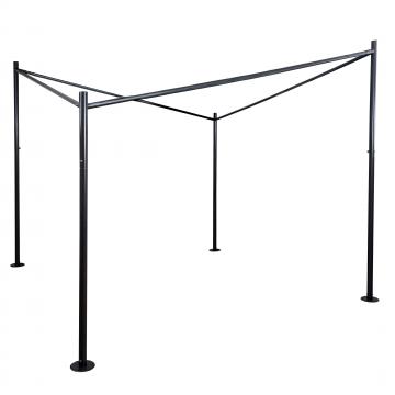Pergola Gestell HWC-A41, Garten Pavillon Terrassenberdachung Gestnge, stabiles 6cm Stahl-Gestell