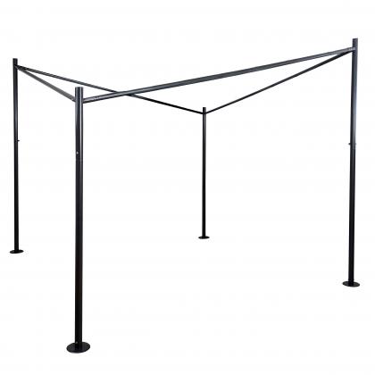 Pergola Gestell HWC-A41, Garten Pavillon Terrassenberdachung Gestnge, stabiles 6cm Stahl-Gestell
