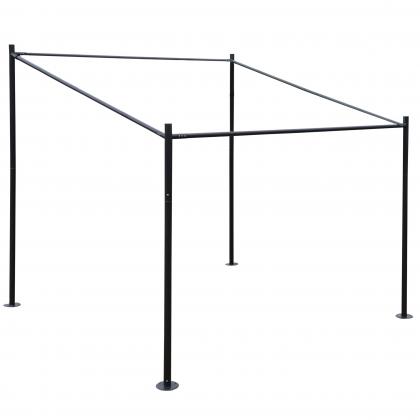 Pergola-Gestell HWC-A22, Anbaupergola Garten Pavillon Terrassenberdachung Gestnge, Stahl 3x3m