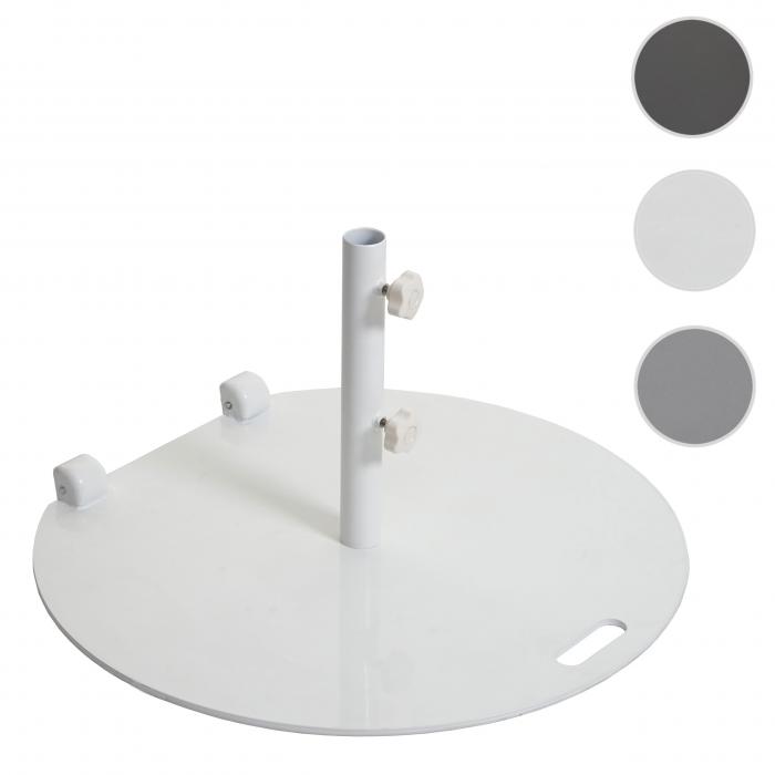Sonnenschirmstnder HWC-A33, Schirmstnder Sonnenschirmfu Sonnenschirmhalter, rollbar, Metall, 22kg  69cm ~ wei