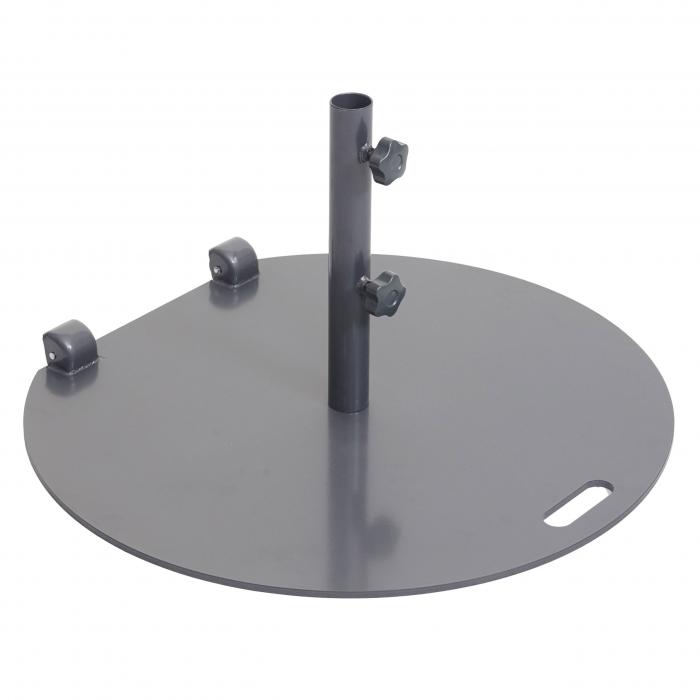Sonnenschirmstnder HWC-A33, Schirmstnder Sonnenschirmfu Sonnenschirmhalter, rollbar, Metall, 22kg  69cm ~ grau