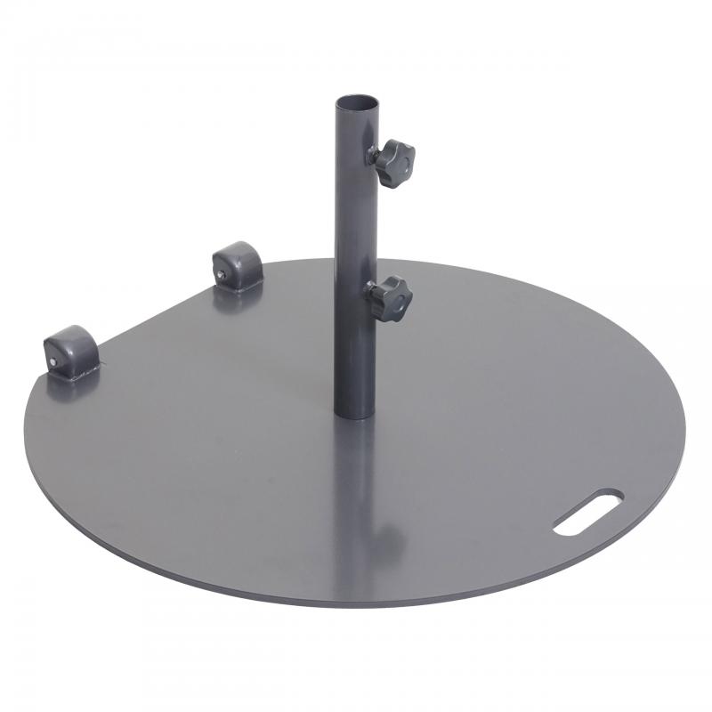Sonnenschirmstnder HWC-A33, Schirmstnder Sonnenschirmfu Sonnenschirmhalter, rollbar, Metall, 22kg  69cm ~ grau