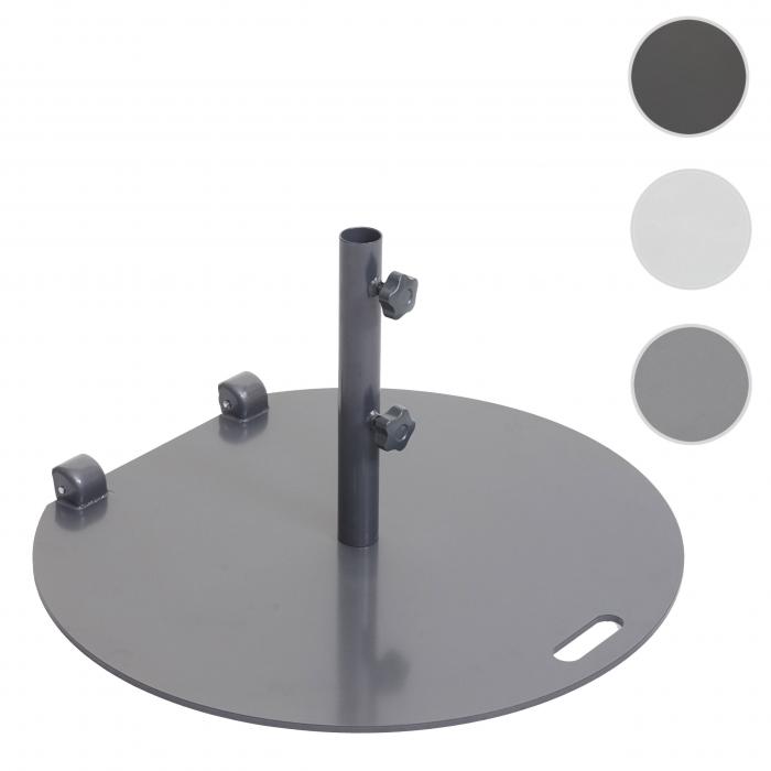 Sonnenschirmstnder HWC-A33, Schirmstnder Sonnenschirmfu Sonnenschirmhalter, rollbar, Metall, 22kg  69cm ~ grau