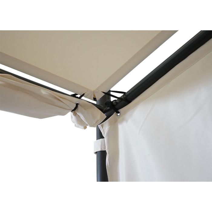 4er-Set Seitenwand fr Pergola HWC-A22, Ersatzseitenwand Pavillon, 3x3m Polyester ~ creme