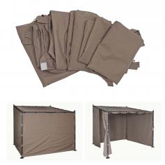 4er-Set Seitenwand fr Pergola HWC-A22, Ersatzseitenwand Pavillon, 3x3m Polyester ~ taupe