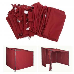 4er-Set Seitenwand fr Pergola HWC-A22, Ersatzseitenwand Pavillon, 3x3m Polyester ~ bordeaux