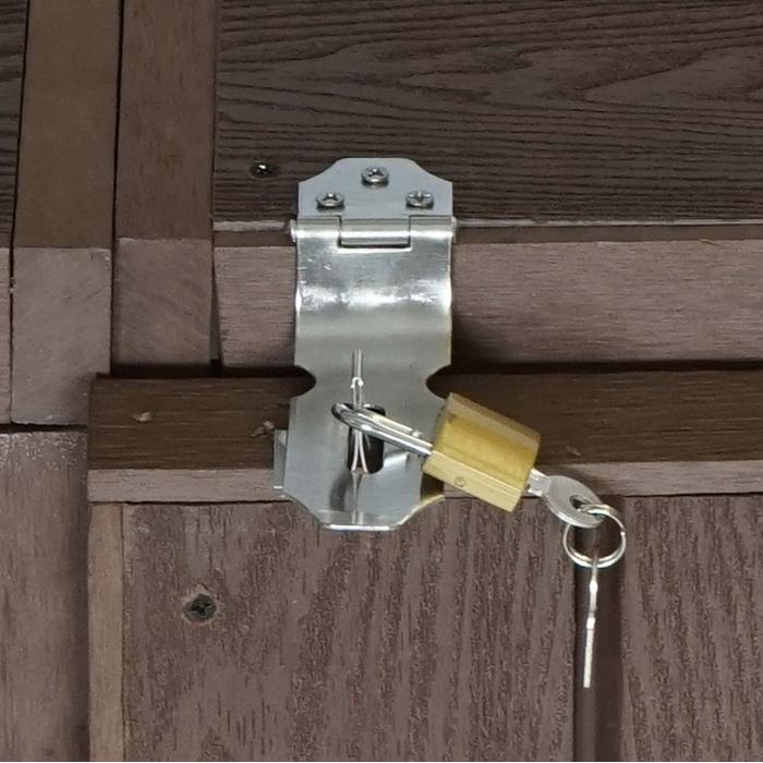 Defekte Ware (Holz gebrochen/Kratzer SK4) | 1er WPC-Mlltonnenverkleidung Erweiterung HWC-J28, Metall Holzoptik ~ braun