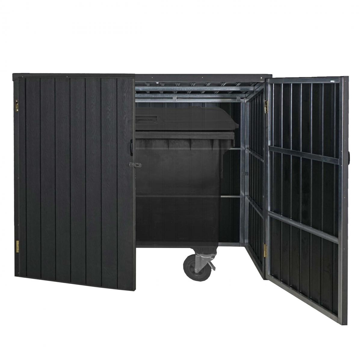 Mlltonnenverkleidung HWC-J29, Mlltonnenbox fr Mllcontainer 660-770L, WPC Metall 172x213x112cm ~ anthrazit