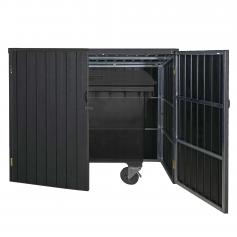 Mülltonnenverkleidung HWC-J29, Mülltonnenbox für Müllcontainer 660-1100L, WPC Metall 166x200x155cm ~ anthrazit