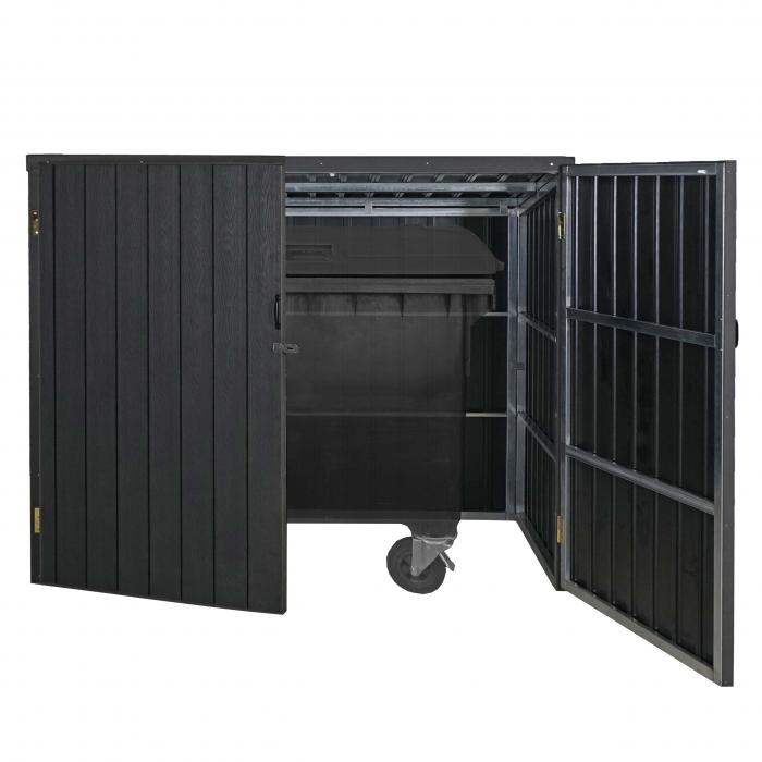Mlltonnenverkleidung HWC-J29, Mlltonnenbox fr Mllcontainer 660-770L, WPC Metall 172x213x112cm ~ anthrazit