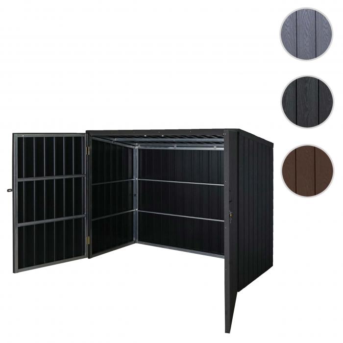 Mlltonnenverkleidung HWC-J29, Mlltonnenbox fr Mllcontainer 660-770L, WPC Metall 172x213x112cm ~ anthrazit