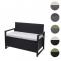 Poly-Rattan 2er Sitzbank HWC-F39, Gartenbank Truhenbank, Staufach Aufbewahrung Sitzkissen ~ anthrazit, Kissen grau