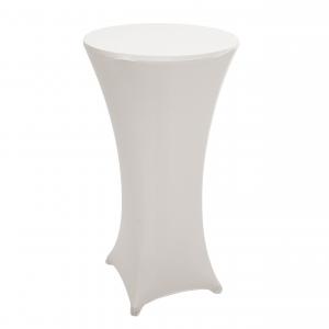 Set Stehtisch + Stehtischhusse HWC-J30, Bistrotisch Tischhusse, klappbar hhenverstellbar  60cm ~ Husse creme-beige