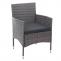 Poly-Rattan Garnitur HWC-F55, Balkon-/Garten-/Lounge-Set Sofa Sitzgruppe ~ grau, Kissen dunkelgrau
