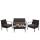 Poly-Rattan Garnitur HWC-F56, Balkon-/Garten-/Lounge-Set Sitzgruppe ~ braun, Kissen dunkelgrau