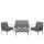 Poly-Rattan Garnitur HWC-F56, Balkon-/Garten-/Lounge-Set Sitzgruppe ~ grau, Kissen dunkelgrau