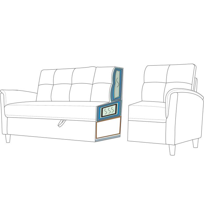 3er Sofa HWC-H23, Loungesofa Dreisitzer Couch, Stecksystem Staufach ~ Stoff/Textil, grau