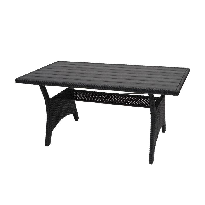 Poly Rattan Garnitur HWC-E96, Garten-/Lounge-Set Sitzgruppe, Spun Poly halbrundes Rattan ~ schwarz, Kissen anthrazit