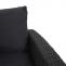 Poly Rattan Garnitur HWC-E96, Garten-/Lounge-Set Sitzgruppe, Spun Poly halbrundes Rattan ~ schwarz, Kissen anthrazit