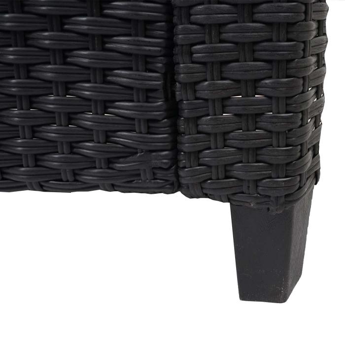 Poly Rattan Garnitur HWC-E96, Garten-/Lounge-Set Sitzgruppe, Spun Poly halbrundes Rattan ~ schwarz, Kissen anthrazit