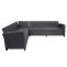 Poly Rattan Garnitur HWC-E96, Garten-/Lounge-Set Sitzgruppe, Spun Poly halbrundes Rattan ~ schwarz, Kissen anthrazit