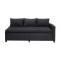 Poly Rattan Garnitur HWC-E96, Garten-/Lounge-Set Sitzgruppe, Spun Poly halbrundes Rattan ~ schwarz, Kissen anthrazit