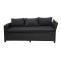 Poly Rattan Garnitur HWC-E96, Garten-/Lounge-Set Sitzgruppe, Spun Poly halbrundes Rattan ~ schwarz, Kissen anthrazit