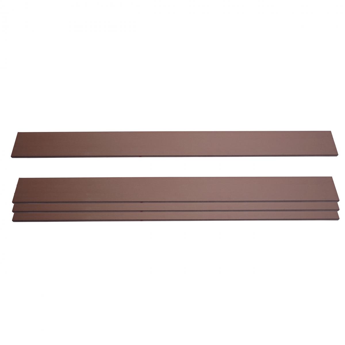 4er Set Latten fr WPC-Sichtschutz Sarthe, Bretter Windschutz, ca. 1qm ~ 180cm, braun