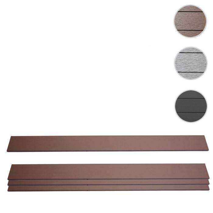 4er Set Latten fr WPC-Sichtschutz Sarthe, Bretter Windschutz, ca. 1qm ~ 180cm, braun