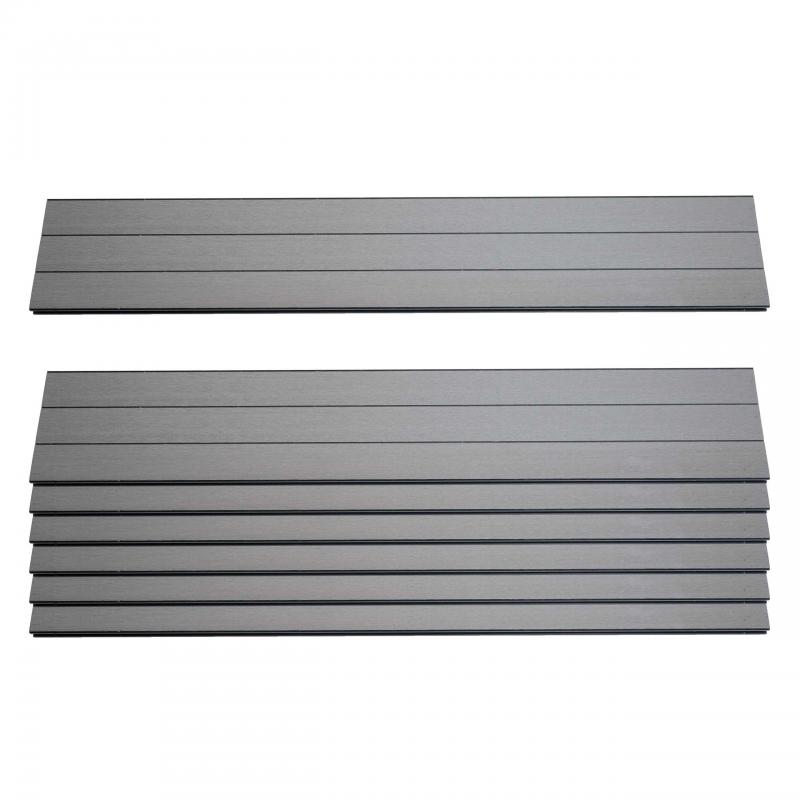 7er Set Latten fr WPC-Sichtschutz Sarthe, Bretter Windschutz, ca. 1qm, FSC-zertifiziert ~ 90cm, grau