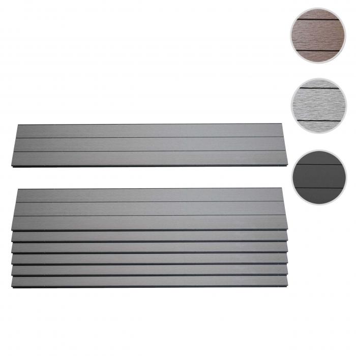 7er Set Latten fr WPC-Sichtschutz Sarthe, Bretter Windschutz, ca. 1qm, FSC-zertifiziert ~ 90cm, grau