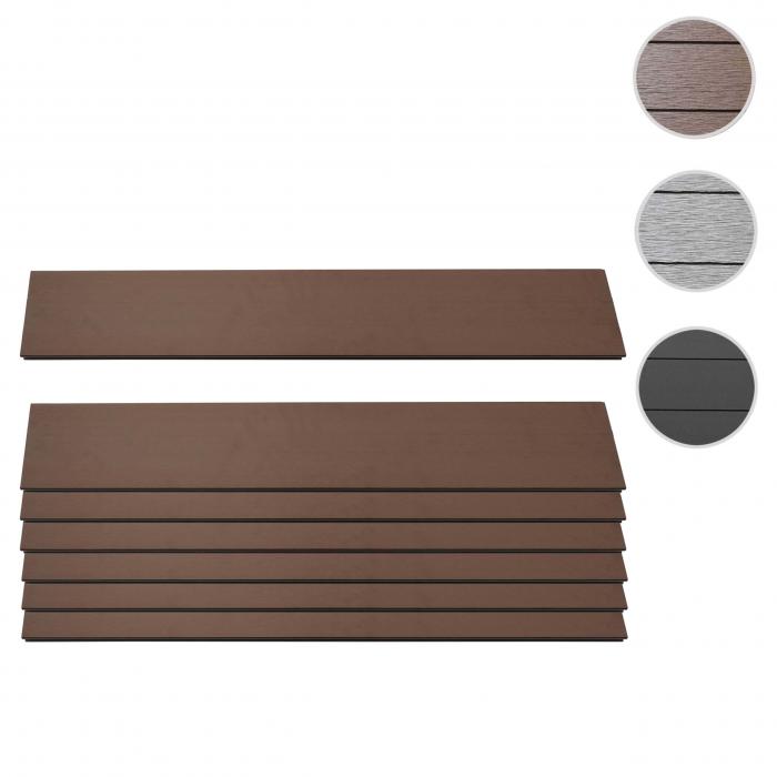 7er Set Latten fr WPC-Sichtschutz Sarthe, Bretter Windschutz, ca. 1qm, FSC-zertifiziert ~ 90cm, braun