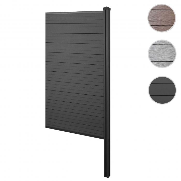 WPC-Sichtschutz Sarthe, Windschutz Zaun, WPC-Pfosten zum Einbetonieren ~ Erweiterungselement schmal, 98cm anthrazit