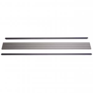 Abschluss-Set für WPC-Sichtschutz Sarthe, Abschlussprofil Windschutz, Alu-Pfosten ~ 180cm, grau