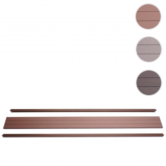Abschluss-Set fr WPC-Sichtschutz Sarthe, Abschlussprofil Windschutz, Alu-Pfosten ~ 180cm, braun
