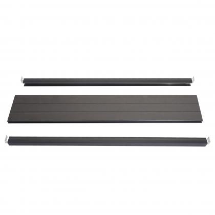Abschluss-Set fr WPC-Sichtschutz Sarthe, Abschlussprofil Windschutz, WPC-Pfosten ~ 90cm, anthrazit