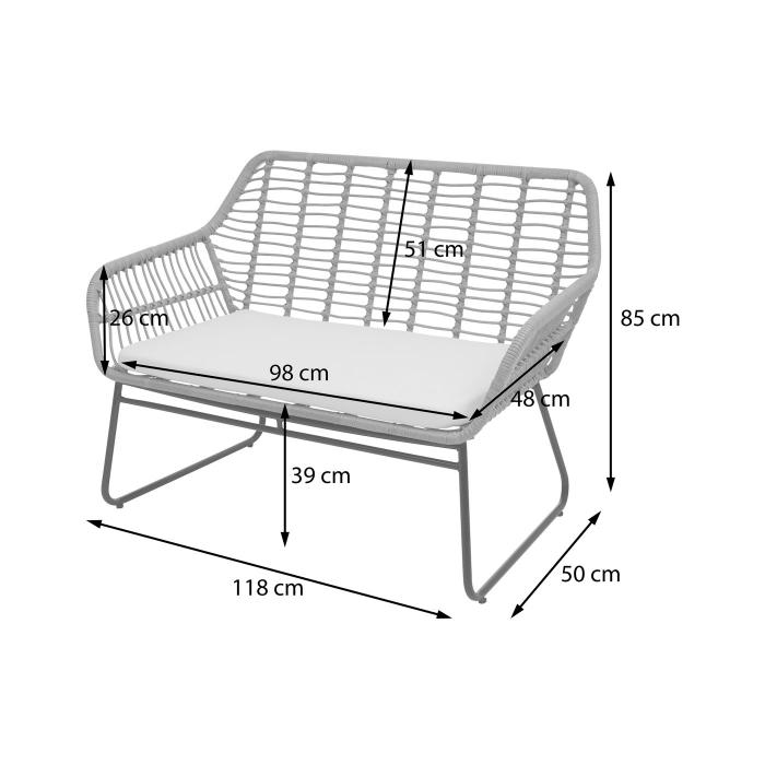 B-Ware (Rattan gerissen SK2) | Polyrattan Garnitur HWC-G17a, Gartengarnitur Sofa Set Sitzgruppe
