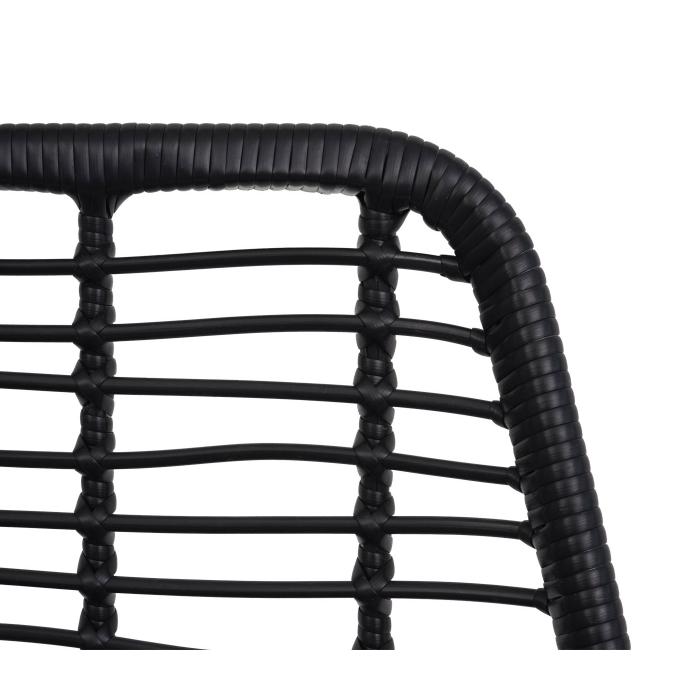 Polyrattan Garnitur HWC-G17a, Garten Sofa Set Sitzgruppe Stuhl, Seil ~ anthrazit, Polster anthrazit ohne Dekokissen