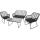 Polyrattan Garnitur HWC-G17a, Garten Sofa Set Sitzgruppe Stuhl, Seil ~ anthrazit, Polster anthrazit ohne Dekokissen