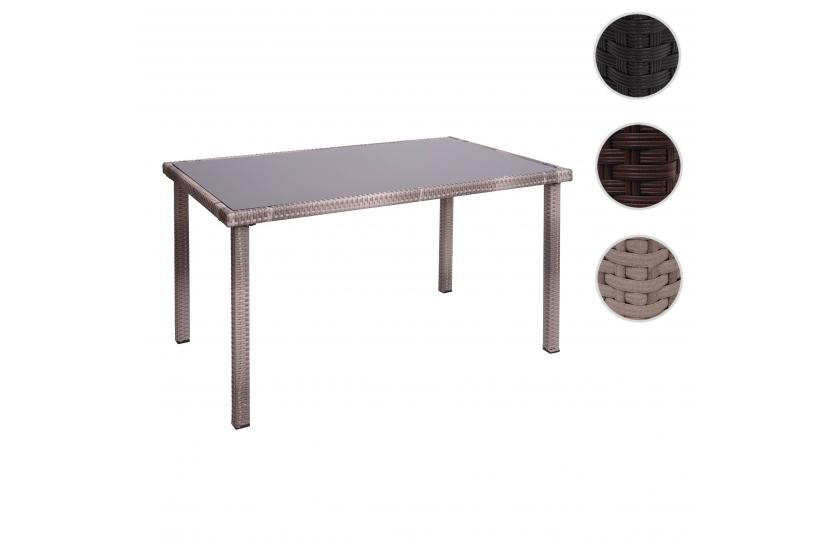 Gartentisch Balkontisch 120x75cm schwarz Poly-Rattan Tisch HWC-G19 