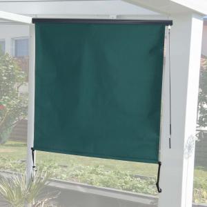 Vertikalmarkise HWC-F42, Senkrechtmarkise Sichtschutz Auenrollo Rollo, UV-Schutz 50 Stoff ~ 250x180cm, blau-grn