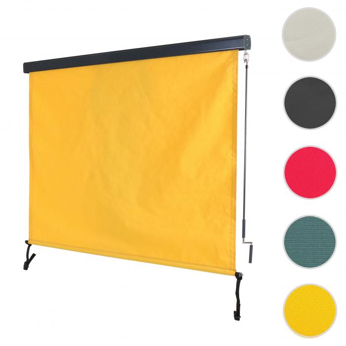 Vertikalmarkise HWC-F42, Senkrechtmarkise Sichtschutz Auenrollo Rollo, UV-Schutz 50 Stoff ~ 250x180cm, gelb