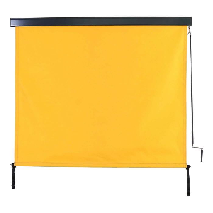 Vertikalmarkise HWC-F42, Senkrechtmarkise Sichtschutz Auenrollo Rollo, UV-Schutz 50 Stoff ~ 250x180cm, gelb