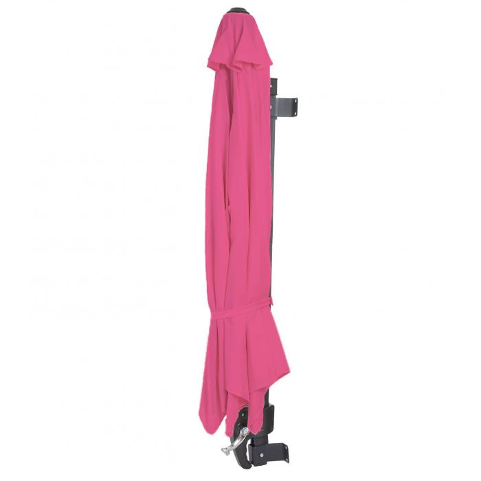 Wandschirm Casoria, Ampelschirm Balkonschirm Sonnenschirm, 3m neigbar, Polyester Alu/Stahl 9kg ~ pink-rosarot